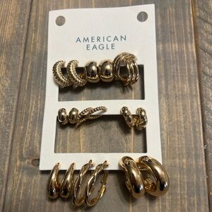 American Eagle Outfitters Gold Earrings Set NWT